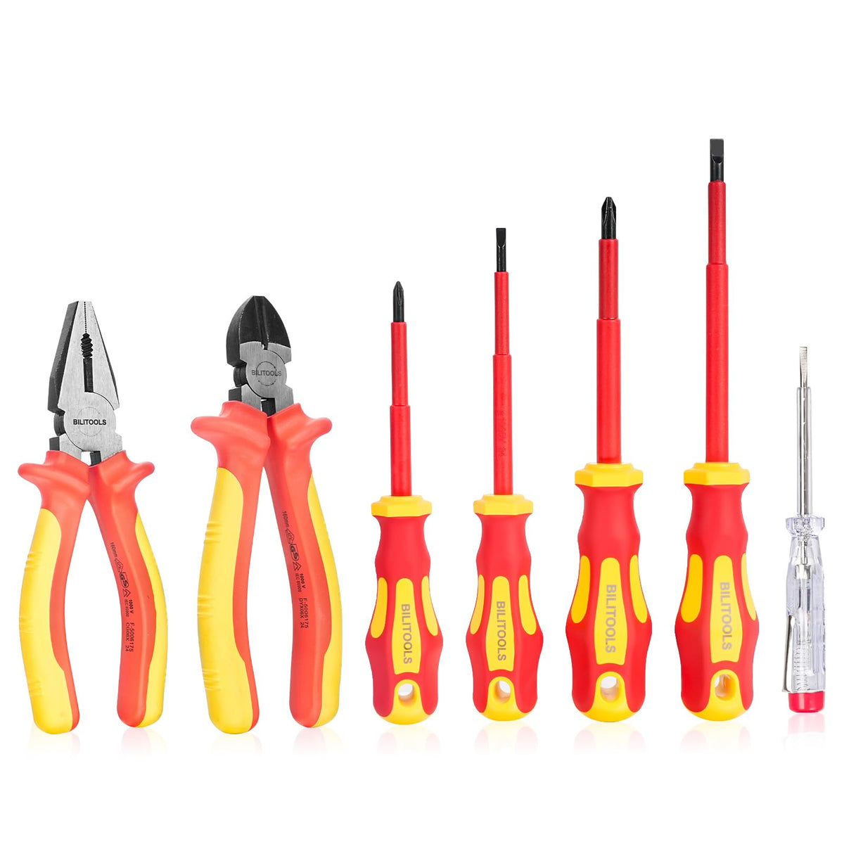 BILITOOLS VDE GS certified insulated tools logo close-up.