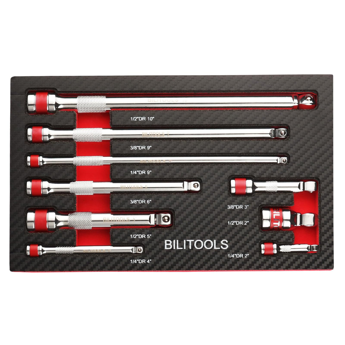 BILITOOLS wobble extension 1/4 drive bar enabling access in tight spaces with up to 10 degrees offset