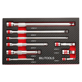 BILITOOLS wobble extension 1/4 drive bar enabling access in tight spaces with up to 10 degrees offset