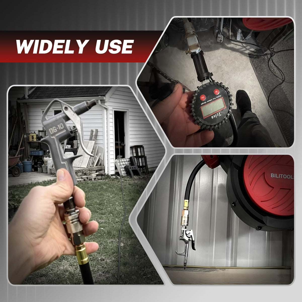 Bilitoools three-layer hybrid hose construction supports daily durability.