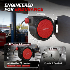 Bilitoools weather-resistant PP housing shown in challenging conditions.