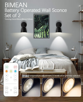 BIMEAN wall sconce features wood grain design for natural warmth.
