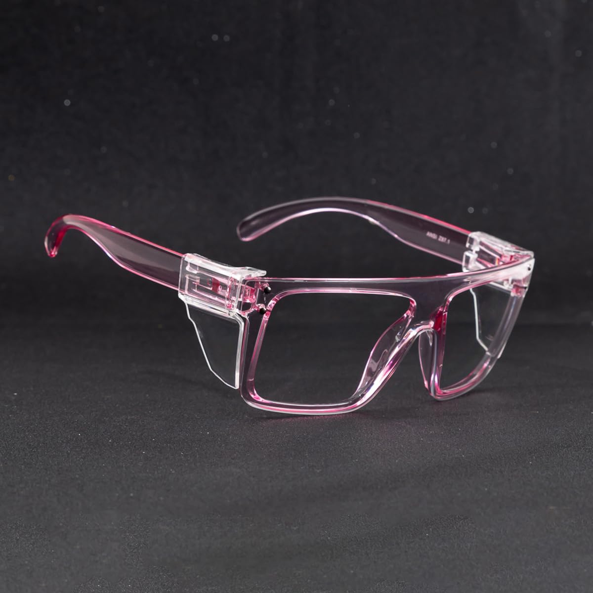 BINGKING lightweight pink-frame safety eyewear designed for all-day wear.
