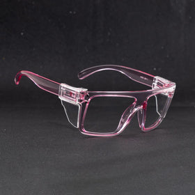 BINGKING lightweight pink-frame safety eyewear designed for all-day wear.