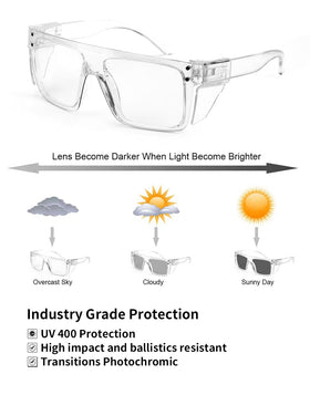 BINGKING UV400Transition light-to-dark wraparound coverage in bright sun