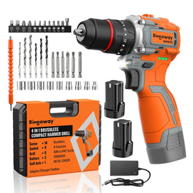 Bingoway 50Nm brushless drill with 16V kit for high torque and durability