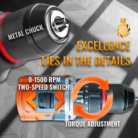 Bingoway two 2.0Ah batteries for extended, uninterrupted work sessions