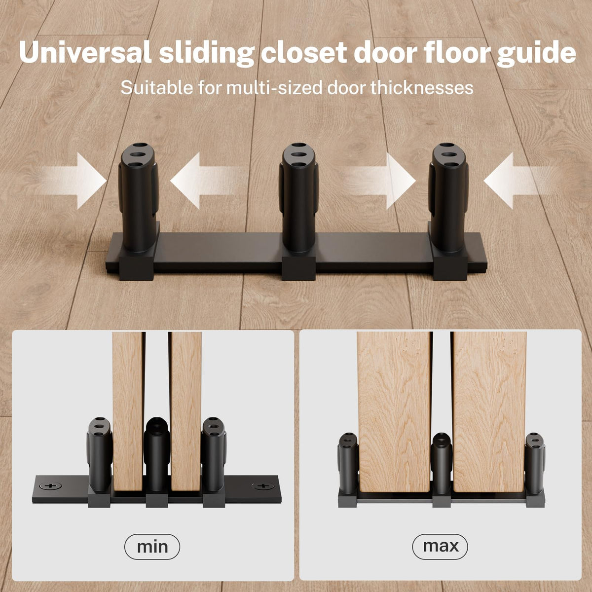 BINOTE bypass door compatibility up to 1-9/16 inches with adjustable fit