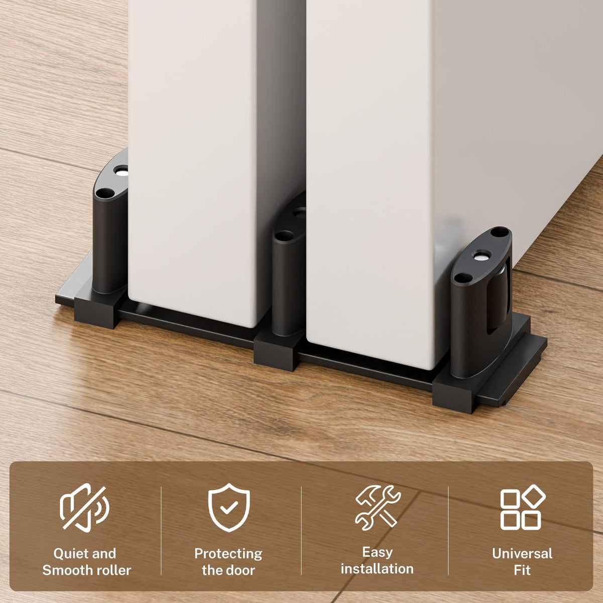 BINOTE floor-mounted pocket door guide shown for easy installation