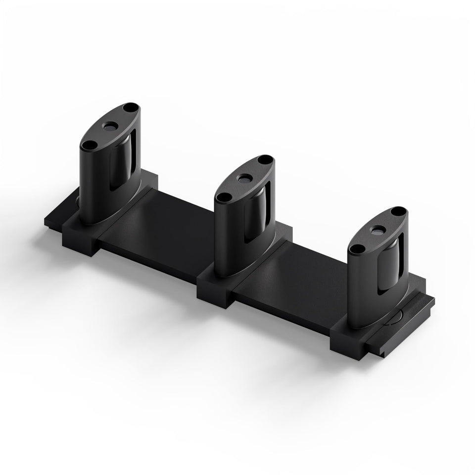 BINOTE sliding floor guide with 3-roller design for smooth double bypass doors
