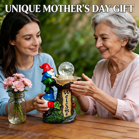 Binqiuu Garden Gnomes with flower and magic ball LED accents for a playful glow.