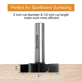 Binstak carbide-tipped router bit close-up showing durable tip for long-lasting milling