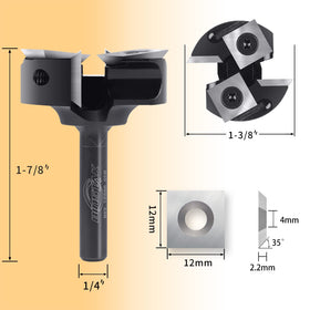 Binstak anti-kickback design on the tool body for controlled routing.