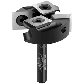 Binstak CNC spoilboard surfacing bit top view for fast flat finishes.