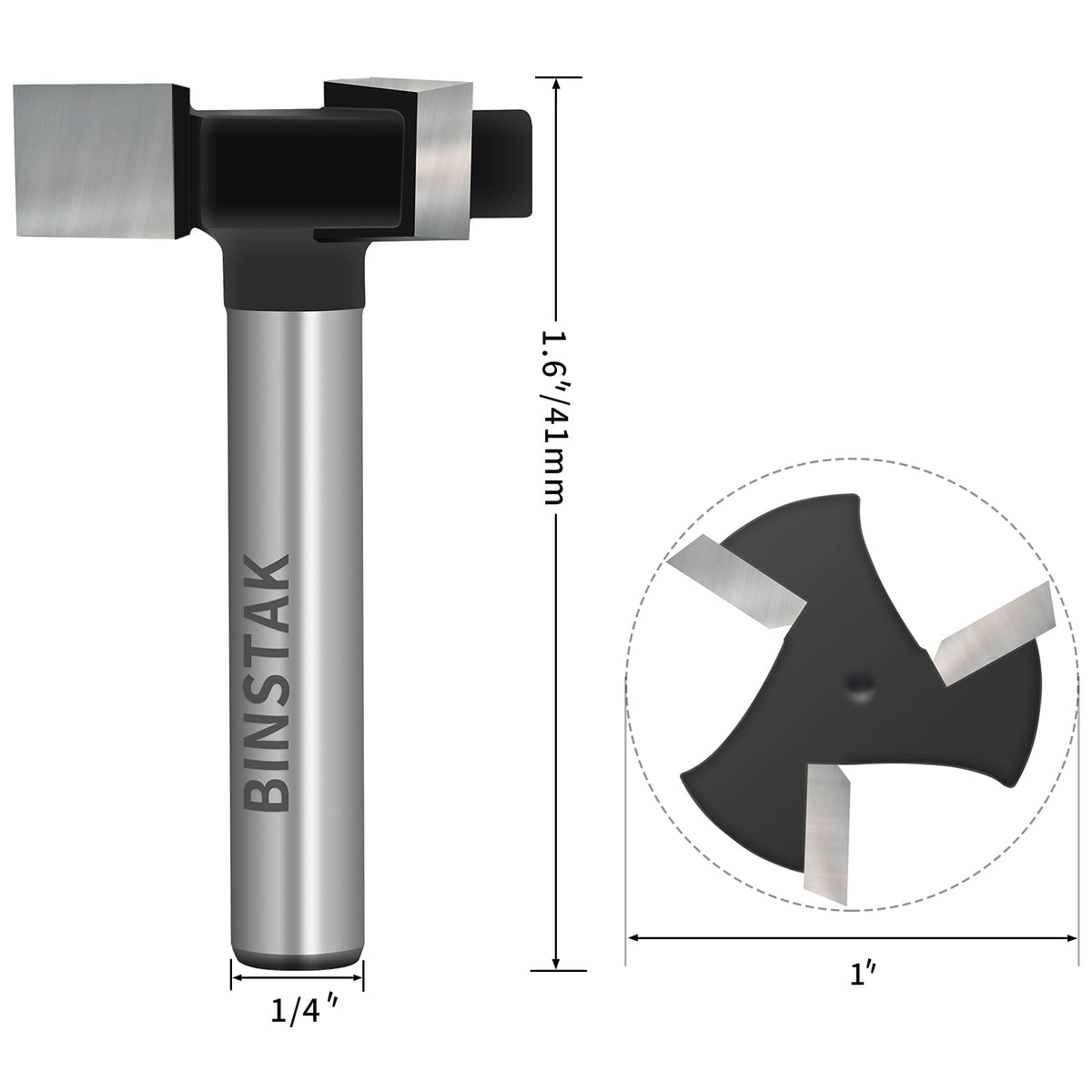 BINSTAK one-quarter shank for versatile mounting on CNC and handheld routers