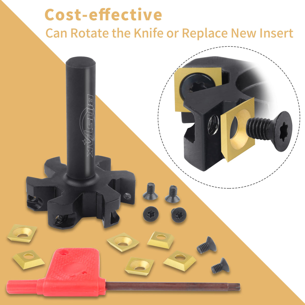 BINSTAK 1/2-inch shank router bit for precise woodworking tasks
