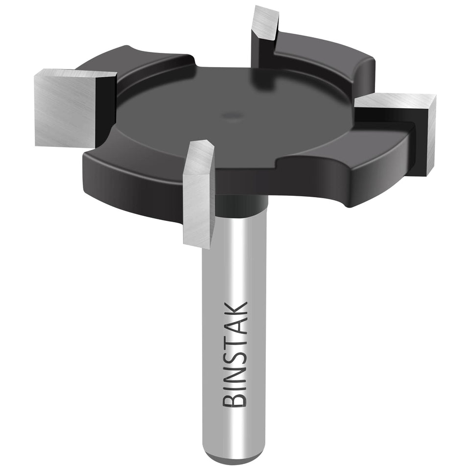 Binstak spoilboard bit with 1-1/2 inch diameter for precise surface flattening.