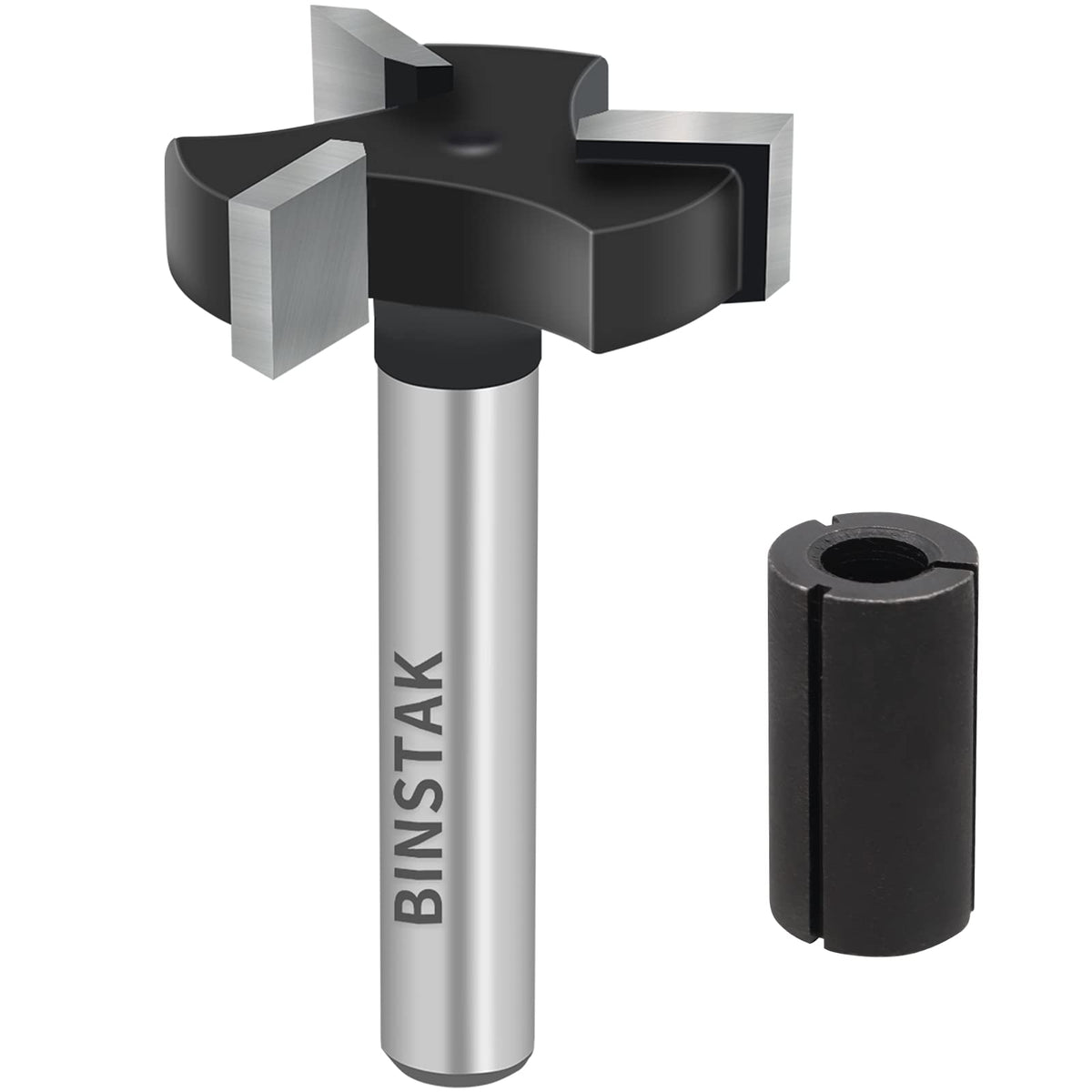 BINSTAK spoilboard surfacing bit with 1 inch cutting diameter for flat slab machining