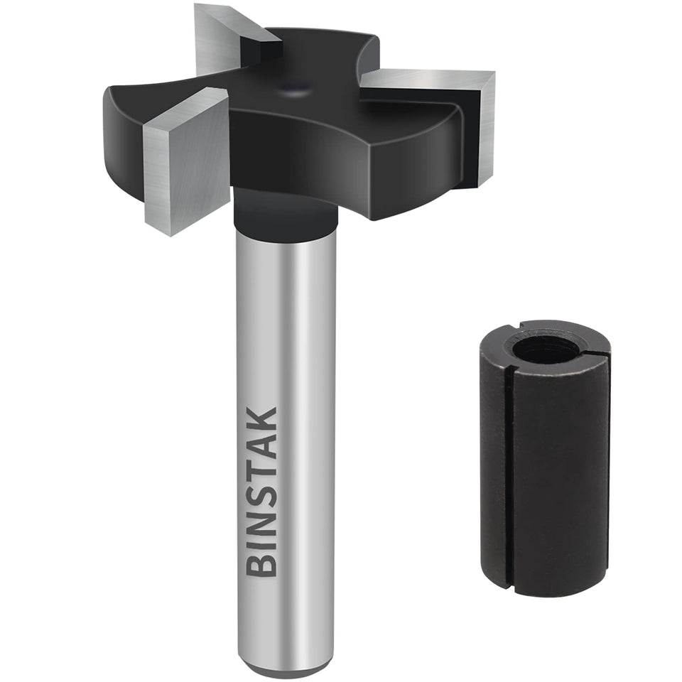 BINSTAK spoilboard surfacing bit with 1 inch cutting diameter for flat slab machining