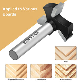 BINSTAK teflon coated router bit resists buildup for easier cleaning