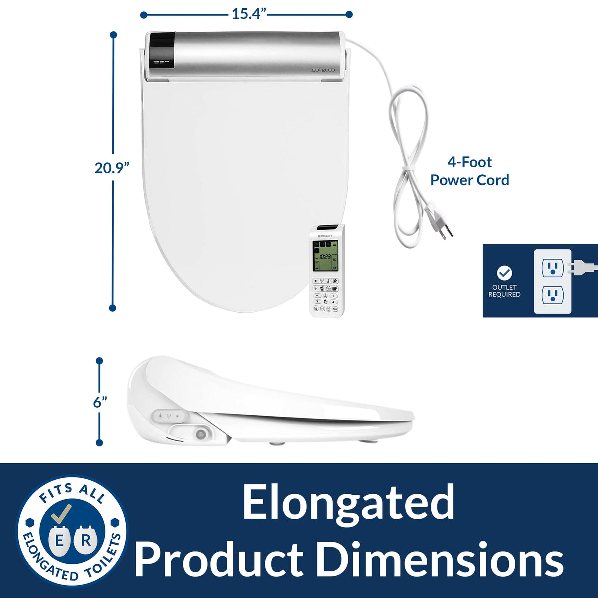 Bio Bidet BB2000 Bliss night light aids late-night bathroom visits.