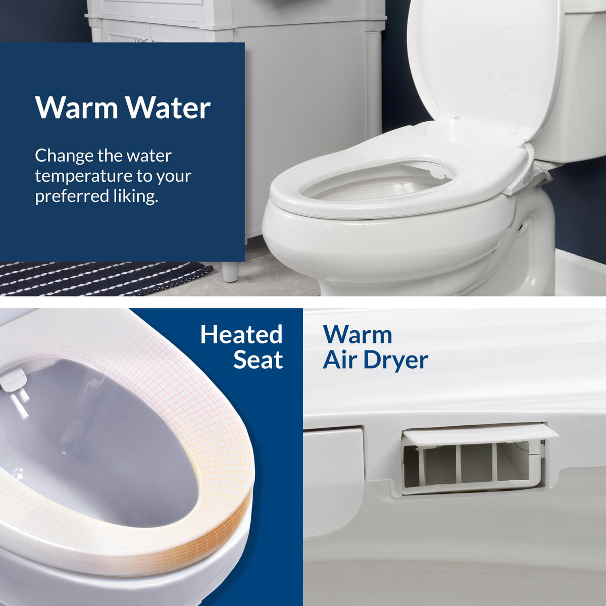 Bio Bidet BB550 elongated design fits standard elongated toilets