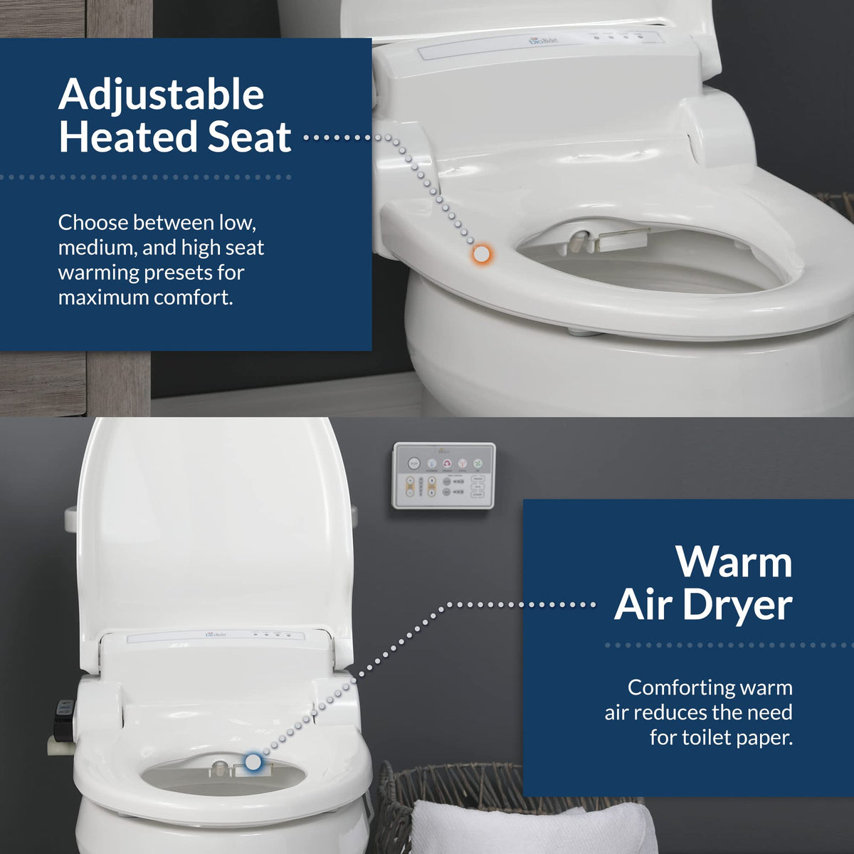BB1000 built-in deodorizer helps maintain a fresh bathroom environment.