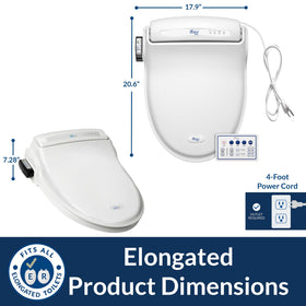 BB1000 elongated-fit design to accommodate standard elongated toilets.