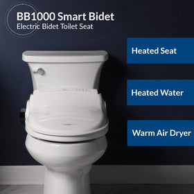 BB1000 warm-water wash delivers refreshing cleanliness with adjustable temperature for comfort.