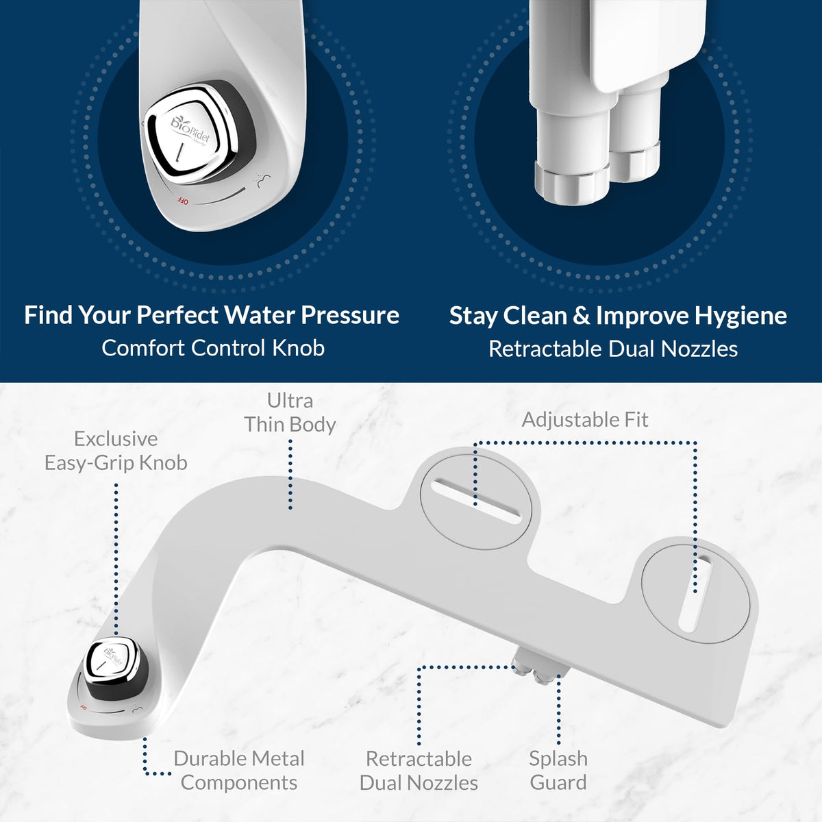  Bio Bidet SlimEdge non-electric setup highlights plug-free installation