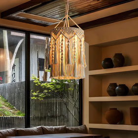 Bioaqua Boho lamp shade dining area charm and inviting ambience.