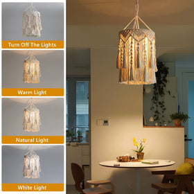 Bioaqua Boho lamp shade plug-in cord setup enables easy installation.