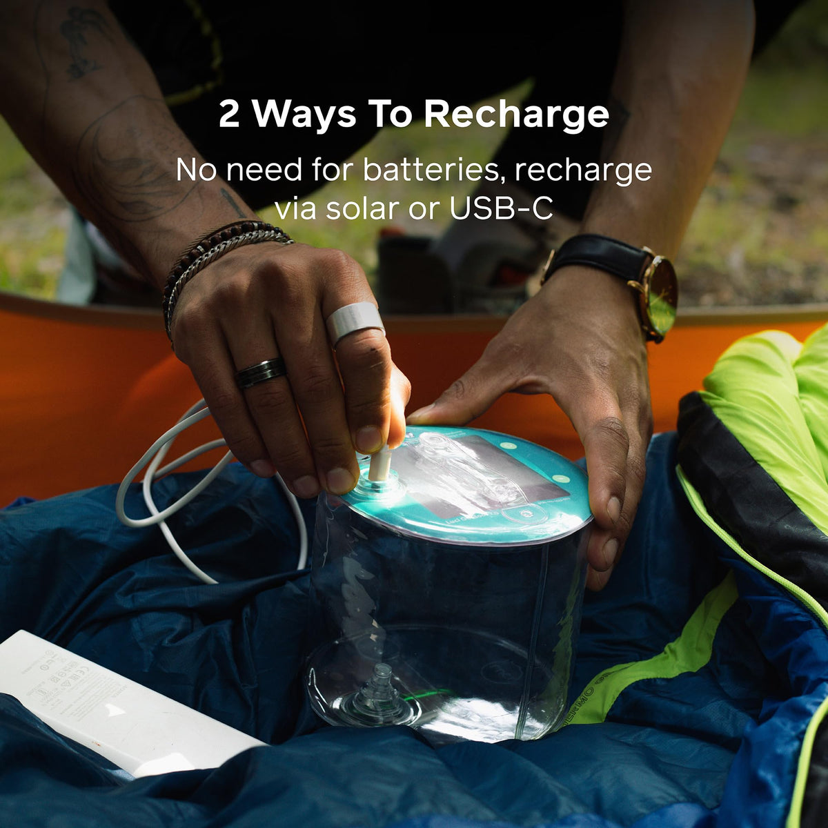 BioLite Luci Original rechargeable battery powering up to 24 hours of light.