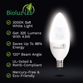 Outdoor use: Bioluz candle bulb enhances exterior lighting.
