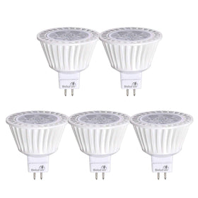 Bioluz LED MR16 7W angle view, compact energy-saving fixture for recessed lighting.
