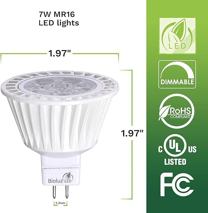 Bioluz LED MR16 7W dimmable switch demo shows customizable ambience.