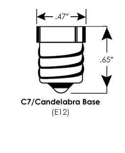 E12 base compatibility with chandeliers and candelabras.