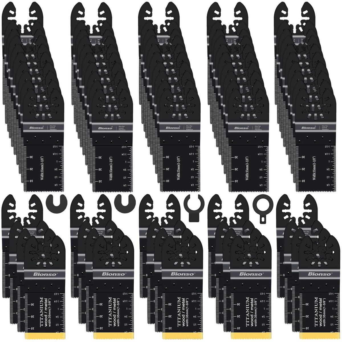 Bionso 120pcs oscillating blade kit for versatile wood and metal cutting