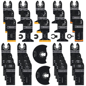 Bionso 35-piece oscillating blade set for wood and metal cutting.