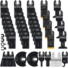 Bionso 40 PCS oscillating saw blades for wood, metal and plastic for versatile cuts.