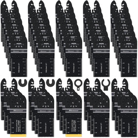 Bionso 55pcs oscillating saw blades set for versatile cuts across wood, plastic and metal.