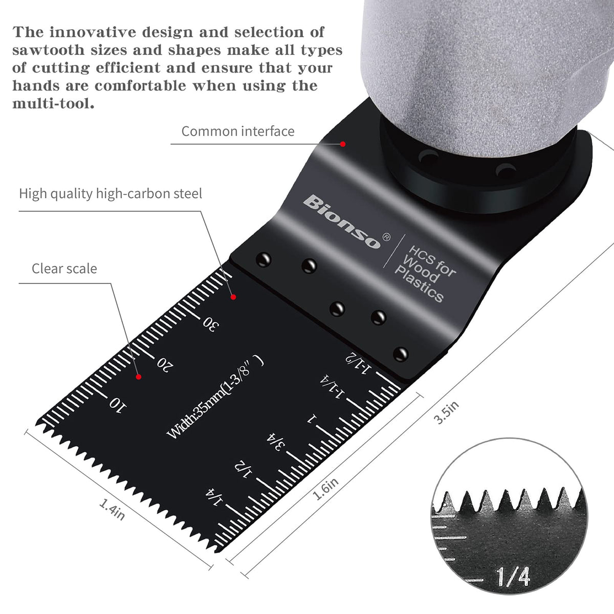 Bionso quick-release blades packaging shows safe easy swap.