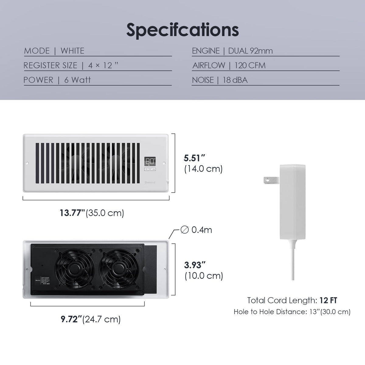 BIOWIND 4x12 duct opening compatibility for quick upgrades