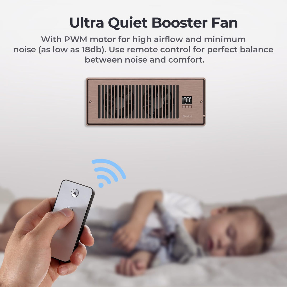 BIOWIND bronze-finish design complements decor while boosting airflow