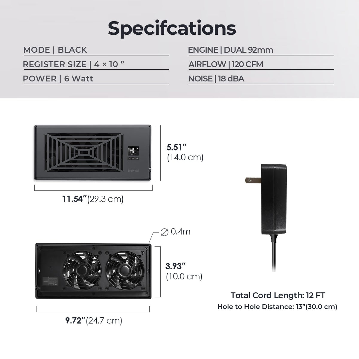 BIOWIND Quiet Booster Fan installation kit for plug-and-play setup