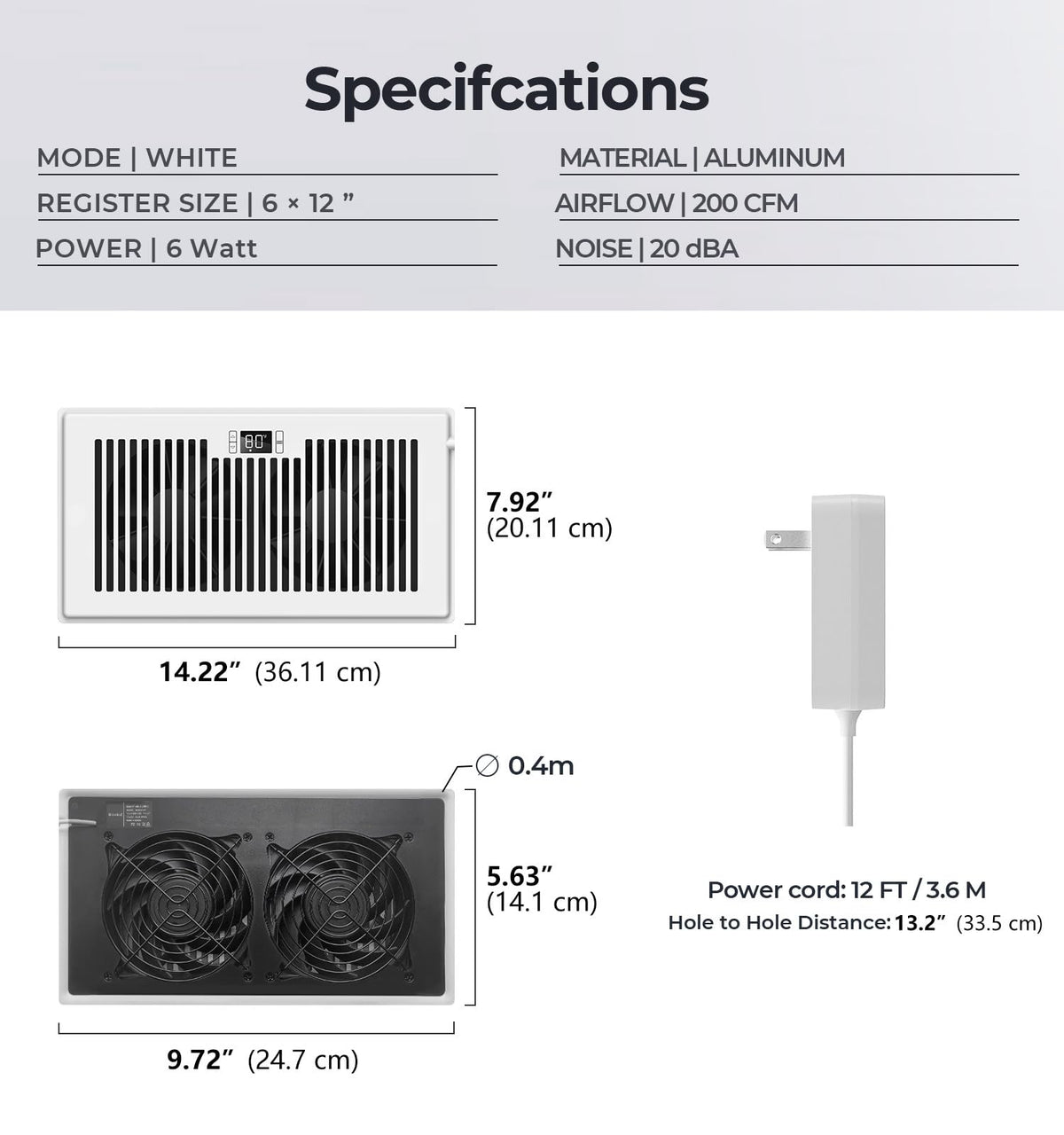 BIOWIND Wall adapter closeup demonstrates plug-and-play setup for quick installation.