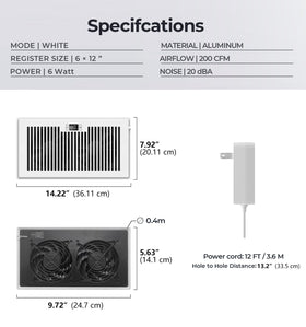 BIOWIND Wall adapter closeup demonstrates plug-and-play setup for quick installation.