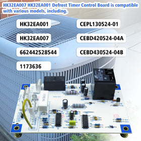 BIPIMIFI defrost timer board showing wide HVAC compatibility with Carrier Bryant Payne.