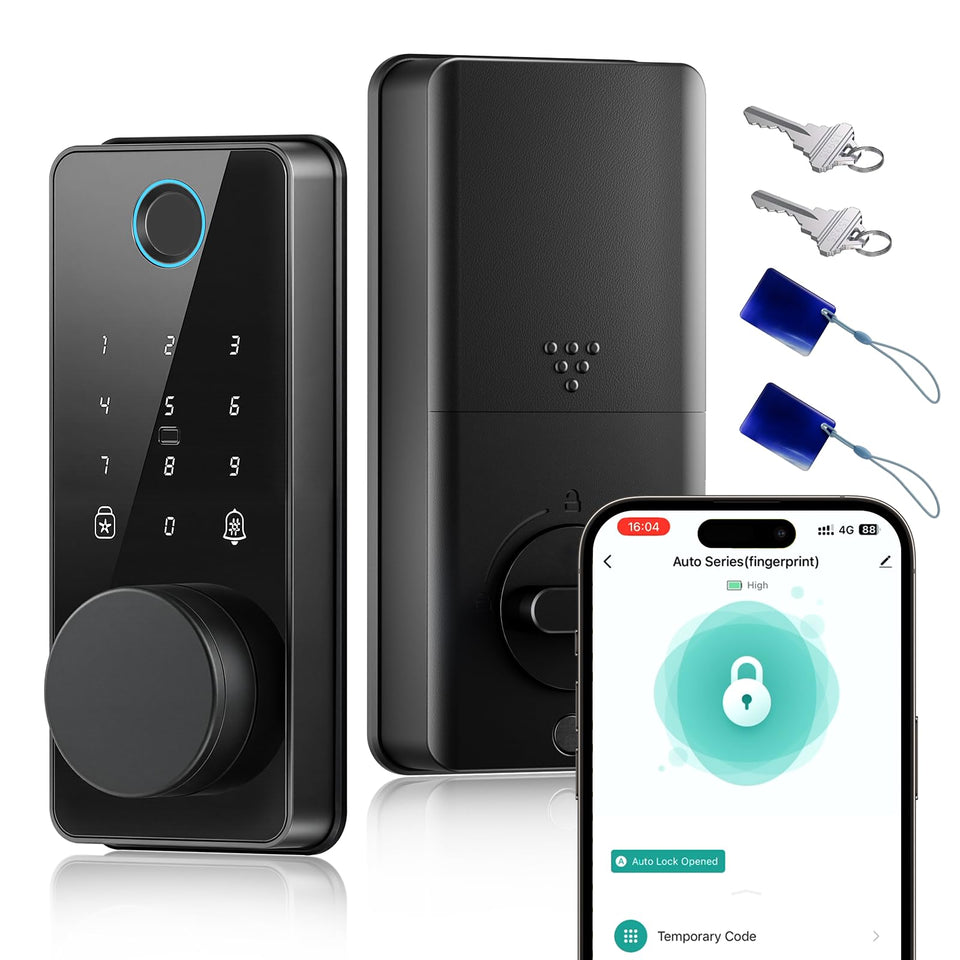 Biquole keyless entry lock front door fingerprint unlock in 0.5 seconds.