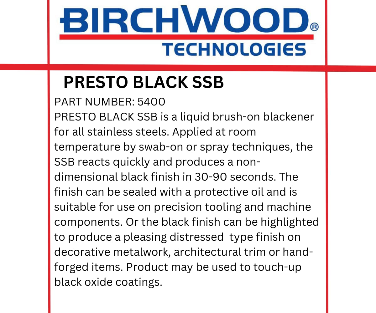 Birchwood Presto Black SSB finished metal ready for sealing